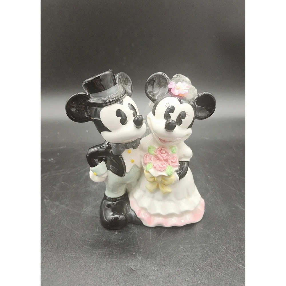 Vintage Mickey & Minnie Mouse Disney Disneyland Wedding Figurine CAKE TOPPER